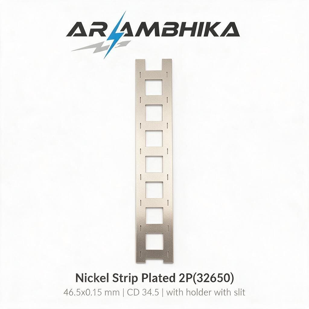 Nickel Strip Plated 2P(32650) 46.5x0.15 mm CD 34.5 with holder